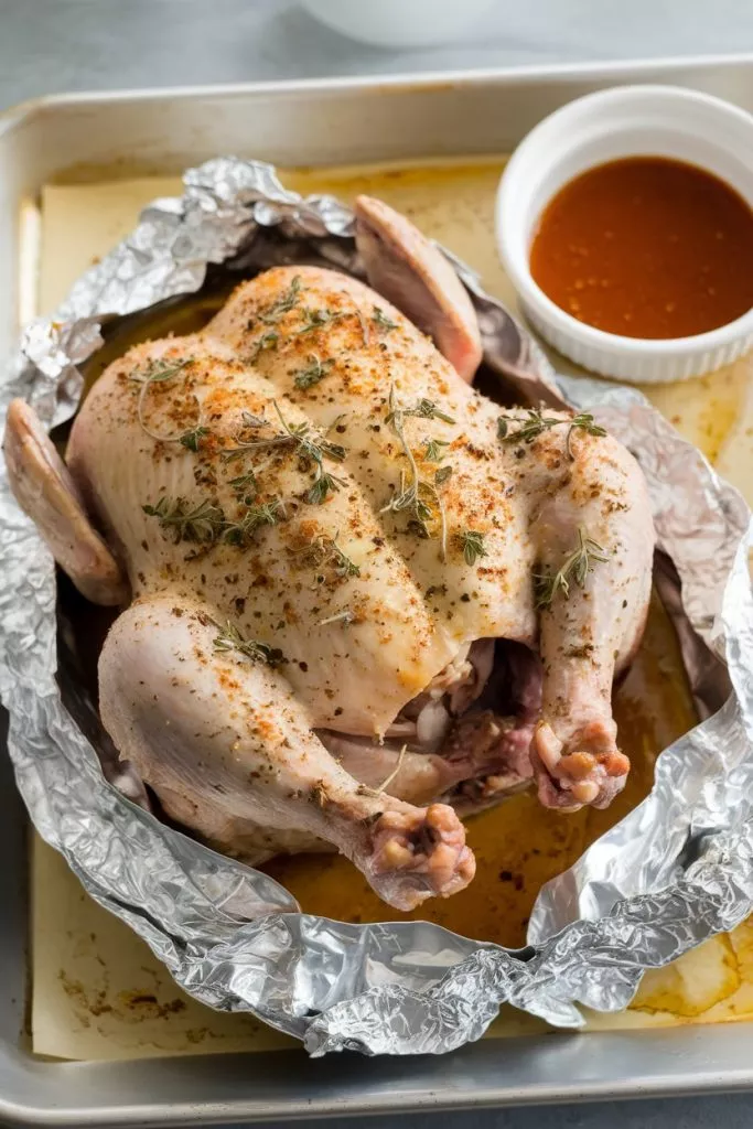 A Photo Of A Whole Chicken Wrapped In Fo 4crikjpktt2f1rkgyet Kq Kkggnwuirjknrzcqpihdyg